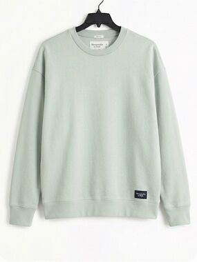 Abercrombie Fitch M Mens Mint Sage Green Relaxed Crewneck Sweatshirt